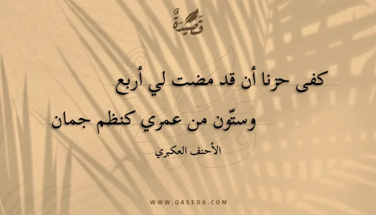 قصيدة كفى حزنا أن قد مضت لي أربع