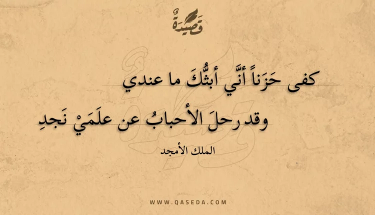 قصيدة كفى حزنا أني أبثك ما عندي