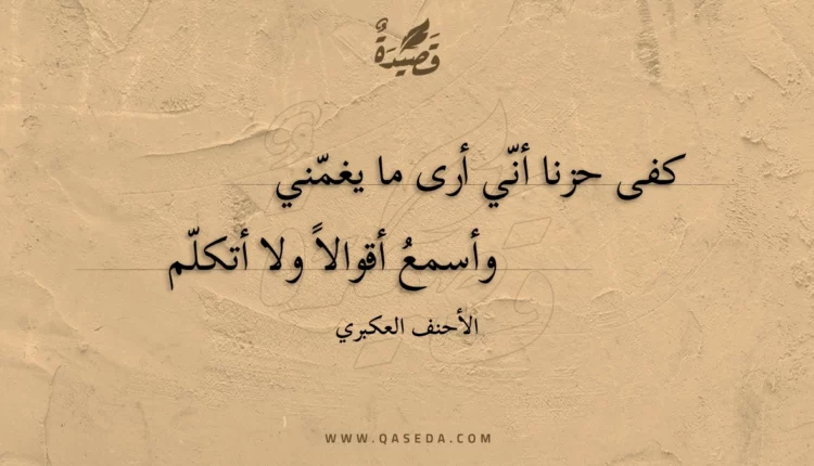 قصيدة كفى حزنا أني أرى ما يغمني