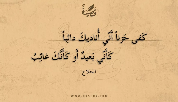 قصيدة كفى حزنا أني أناديك دائبا