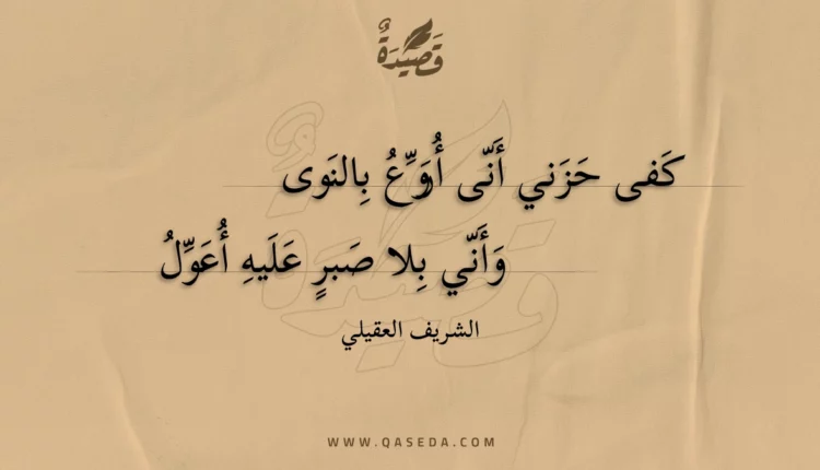 قصيدة كفى حزني أنى أروع بالنوى