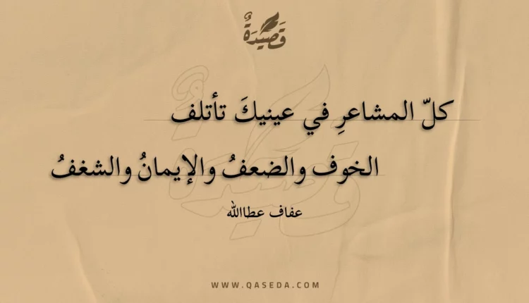قصيدة كل المشاعر في عينيك تأتلف