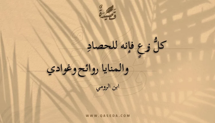قصيدة كل زرع فإنه للحصاد