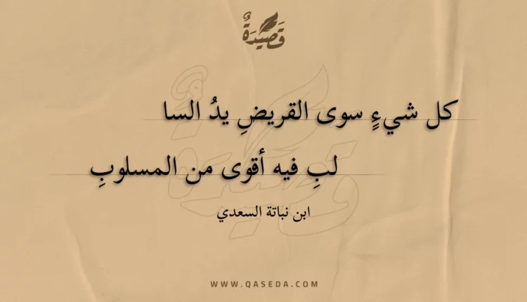 قصيدة كل شيء سوى القريض يد السالب