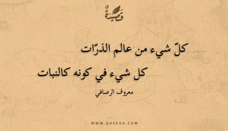 قصيدة كل شيء من عالم الذرات
