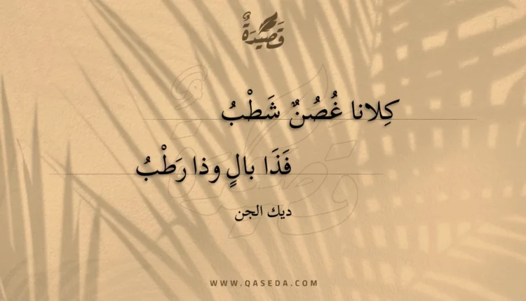قصيدة كلانا غصن شطب