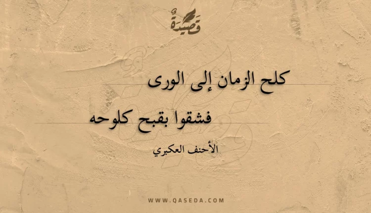 قصيدة كلح الزمان إلى الورى
