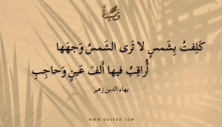 قصيدة كلفت بشمس لا ترى الشمس وجهها