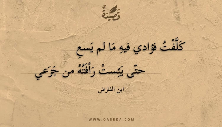 قصيدة كلفت فؤادي فيه ما لم يسع