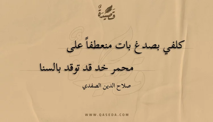 قصيدة كلفي بصدغ بات منعطفا على