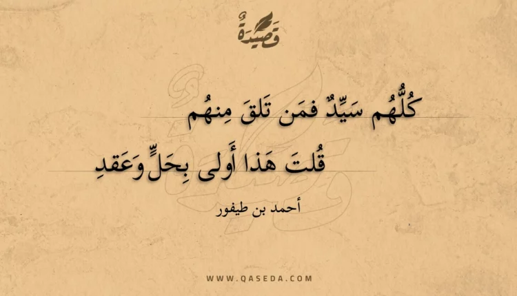 قصيدة كلهم سيد فمن تلق منهم