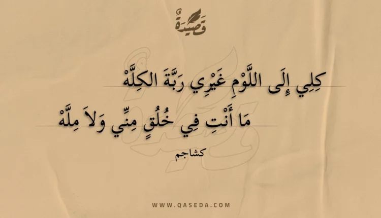 قصيدة كلي إلى اللوم غيري ربة الكله