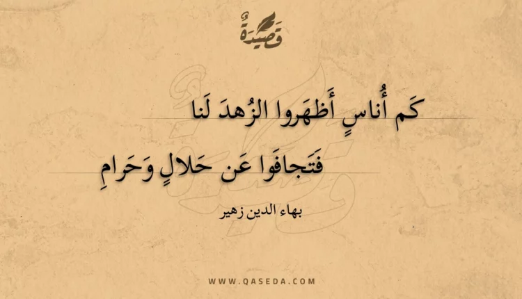 قصيدة كم أناس أظهروا الزهد لنا