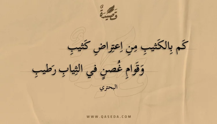 قصيدة كم بالكثيب من اعتراض كثيب