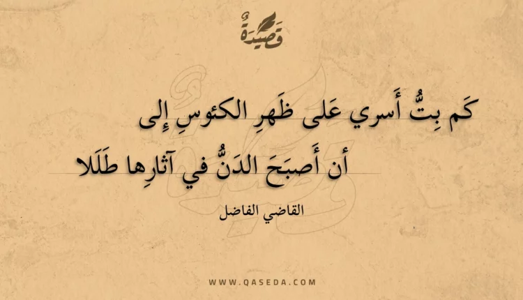 قصيدة كم بت أسري على ظهر الكئوس إلى
