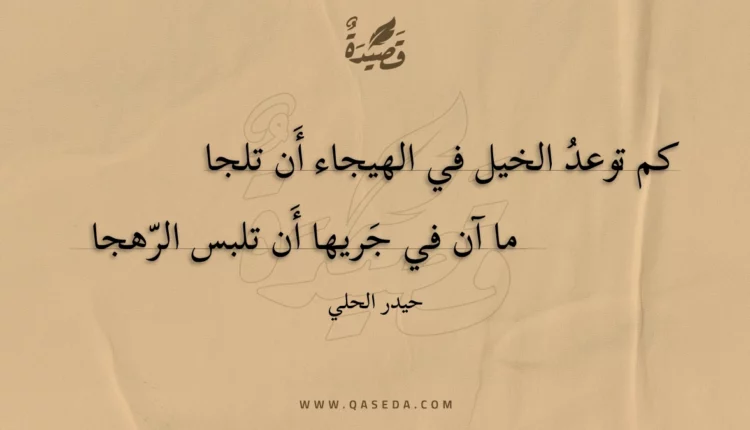 قصيدة كم توعد الخيل في الهيجاء أَن تلجا