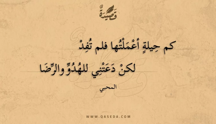 قصيدة كم حيلة أعملتها فلم تفد