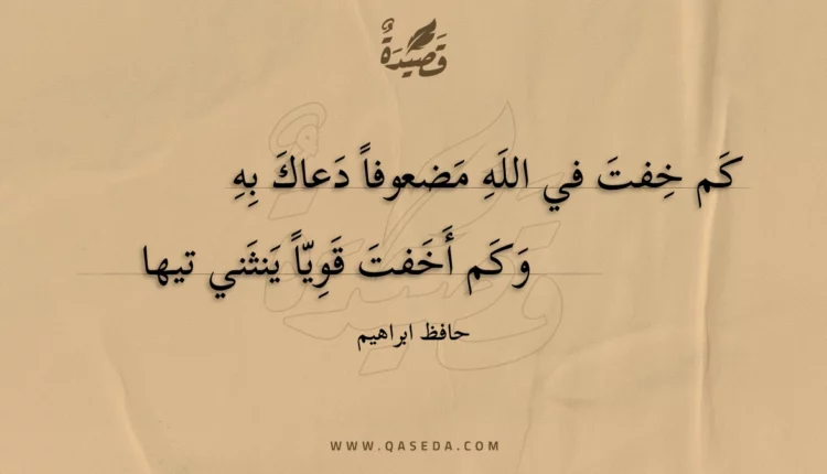 قصيدة كم خفت في الله مضعوفا دعاك به