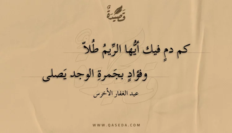 قصيدة كم دم فيك أيها الريم طلا