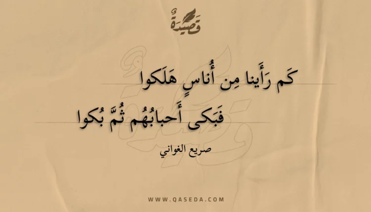 قصيدة كم رأينا من أناس هلكوا