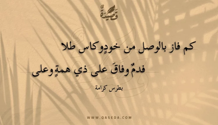 قصيدة كم فاز بالوصل من خود وكاس طلا