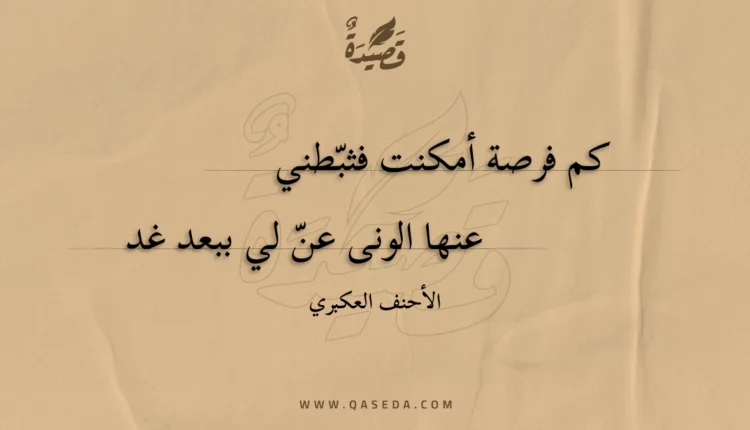 قصيدة كم فرصة أمكنت فثبطني
