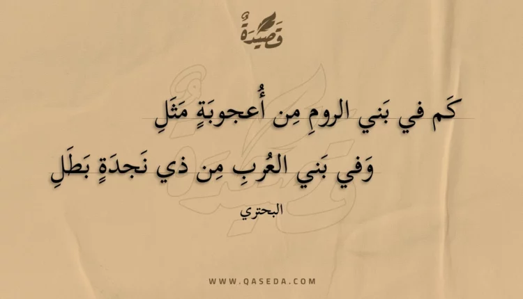 قصيدة كم في بني الروم من أعجوبة مثل