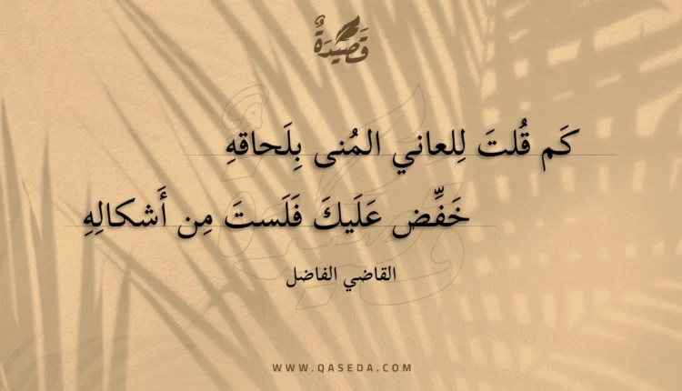 قصيدة كم قلت للعاني المنى بلحاقه
