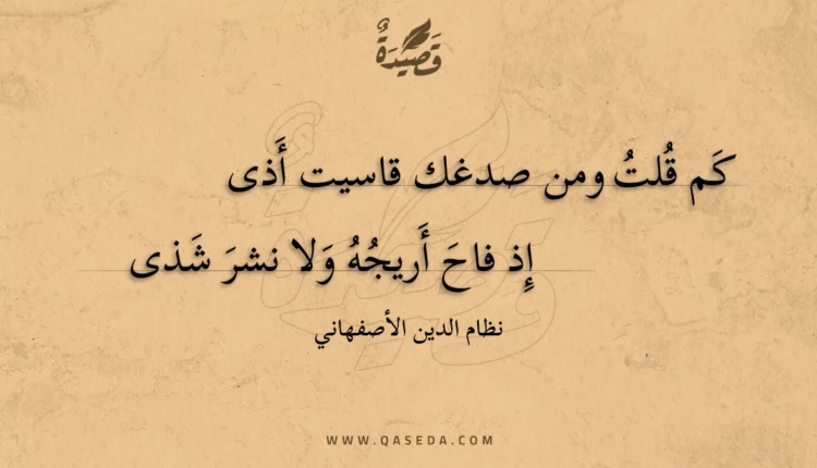 قصيدة كم قلت ومن صدغك قاسيت أذى