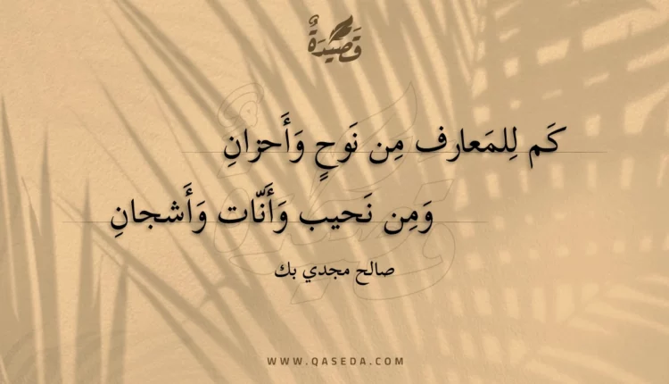 قصيدة كم للمعارف من نوح وأحزان