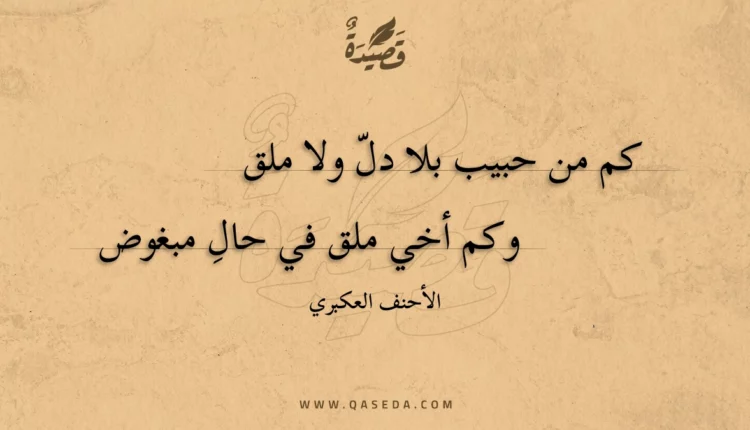 قصيدة كم من حبيب بلا دل ولا ملق