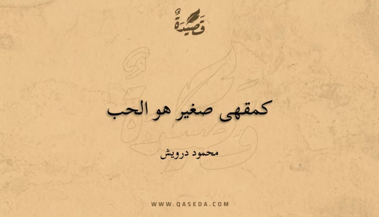 قصيدة كمقهى صغير هو الحب
