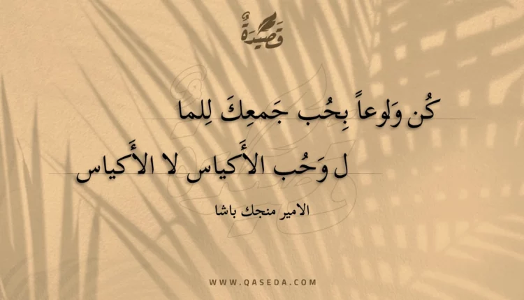 قصيدة كن ولوعا بحب جمعك للمال