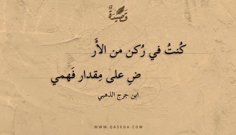 قصيدة كنت في ركن من الأرض