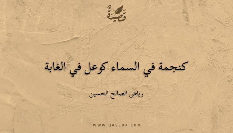 قصيدة كنجمة في السماء كوعل في الغابة