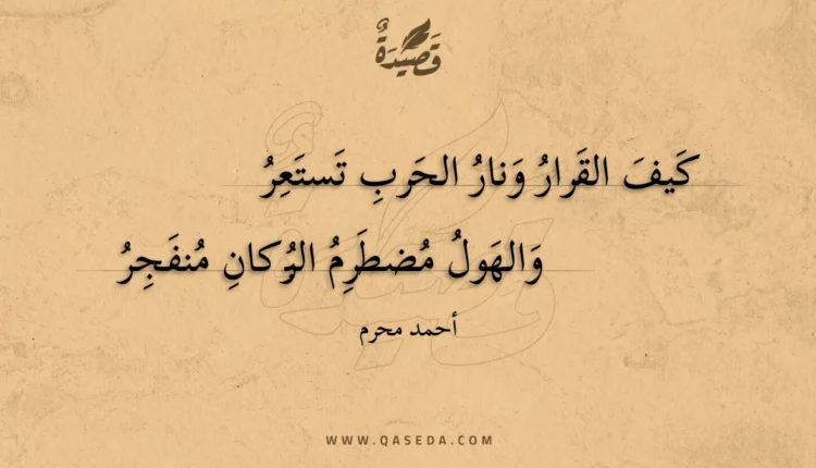 قصيدة كيف القرار ونار الحرب تستعر