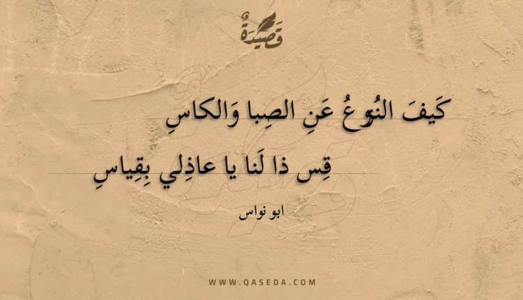 قصيدة كيف النزوع عن الصبا والكاس