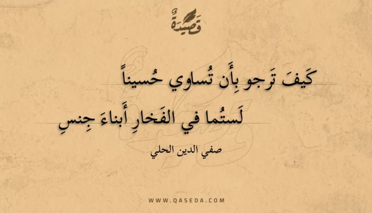 قصيدة كيف ترجو بأن تساوي حسينا