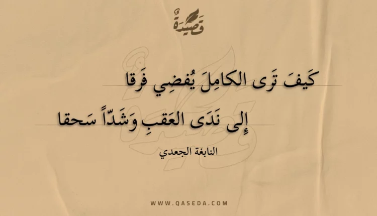 قصيدة كيف ترى الكامل يفضي فرقا