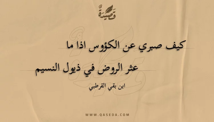 قصيدة كيف صبري عن الكؤوس اذا ما