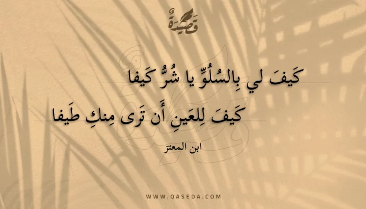 قصيدة كيف لي بالسلو يا شر كيفا