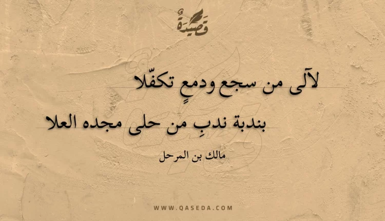 قصيدة لآلى من سجع ودمع تكفلا