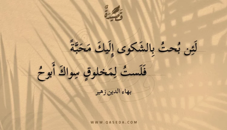 قصيدة لئن بحت بالشكوى إليك محبة