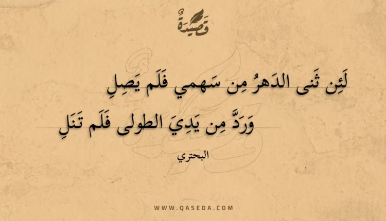 قصيدة لئن ثنى الدهر من سهمي فلم يصل