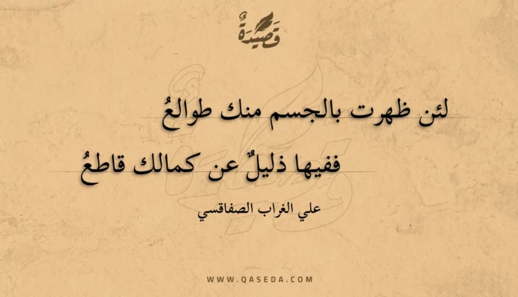 قصيدة لئن ظهرت بالجسم منك طوالع