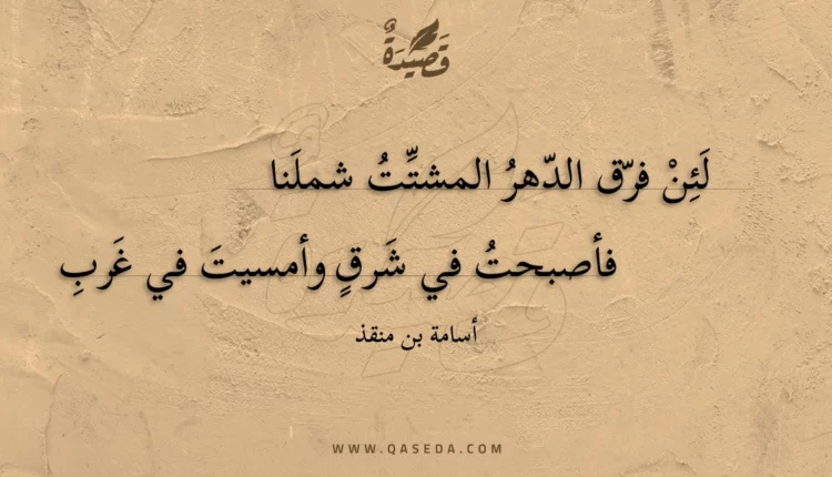 قصيدة لئن فرق الدهر المشتت شملنا