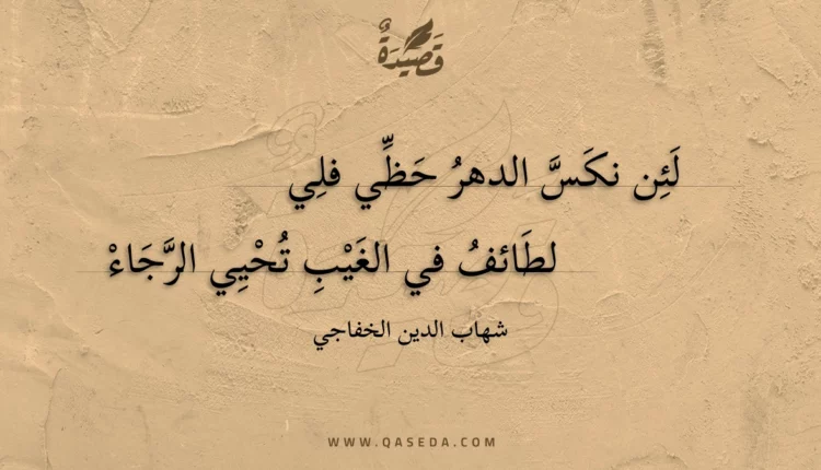 قصيدة لئن نكس الدهر حظي فلي