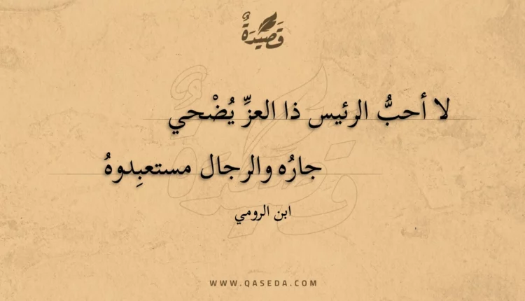 قصيدة لا أحب الرئيس ذا العز