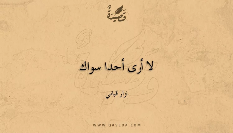 قصيدة لا أرى أحدا سواك