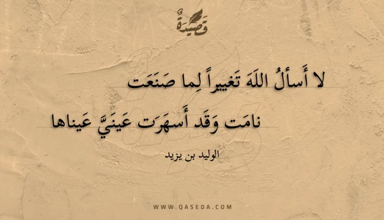 قصيدة لا أسأل الله تغييرا لما صنعت